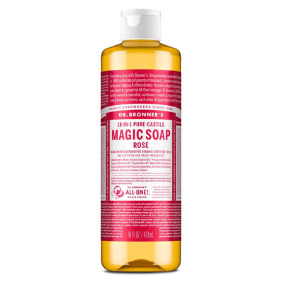 Dr. Bronner's 18-in-1 Organic Hemp Rose Scent Pure-Castile Liquid Soap 16 oz