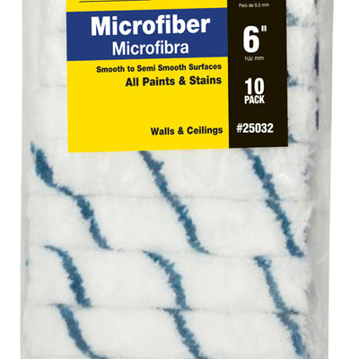 Whizz Microfiber 6 in. W X 3/8 in. Mini Paint Roller Cover 10 pk