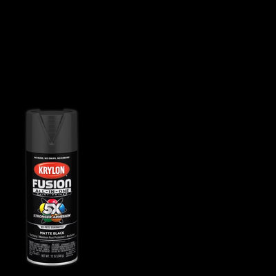 Krylon Fusion All-In-One Matte Black Paint+Primer Spray Paint 12 oz