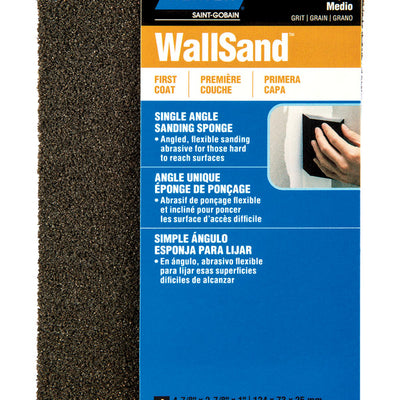 Norton WallSand 4.88 in. L X 2.88 in. W X 1 in. Medium Single Angle Sanding Sponge