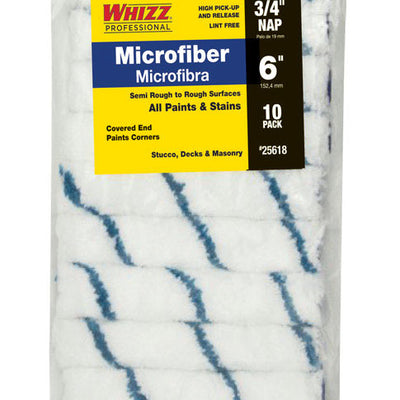 Whizz Microfiber 6 in. W X 3/4 in. Mini Paint Roller Cover 10 pk