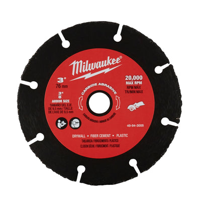 Milwaukee 3 in. D X 3/8 in. Carbide Abrasive Cut-Off Blade