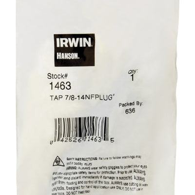 Irwin Hanson High Carbon Steel SAE Fraction Tap 7/8 in.