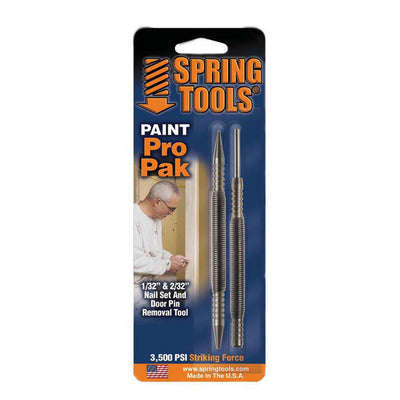 Spring Tools Paint Pro Pak 1/32 and 2/32 in. Hammerless Nail Set and Door Pin Removal Tool 2 pc
