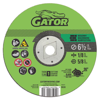 Gator 6-1/2 in. D X 5/8 in. Masonry Cutting Wheel