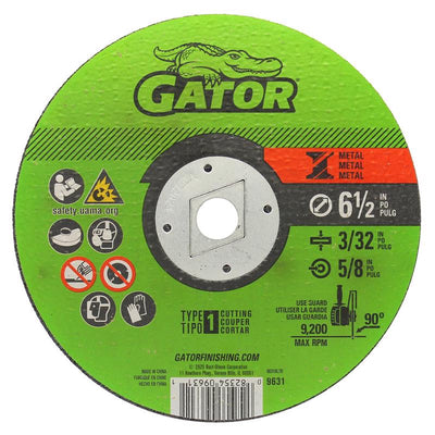 Gator 6-1/2 in. D X 5/8 in. Aluminum Oxide Metal Cutting Wheel