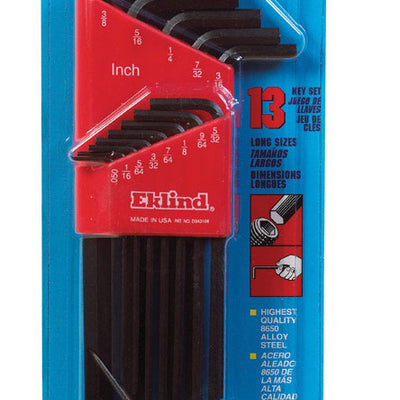 Eklind Hex-L .050 to 3/8 in. SAE Long Arm Hex L-Key Set 13 pc