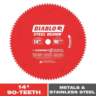 Diablo Steel Demon 14 in. D X 1 in. Cermet Cermet Metal Saw Blade 90 teeth