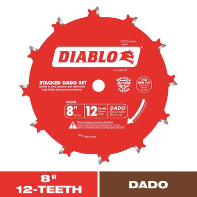 Diablo 8 in. D X 5/8 in. TiCo Hi-Density Carbide Stacked Dado Saw Blade Set 12 teeth