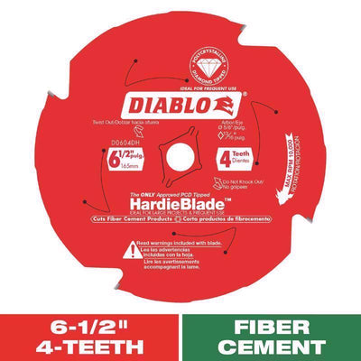 Diablo HardieBlade 6-1/2 in. D X 5/8 in. PCD Fiber Cement Blade 4 teeth