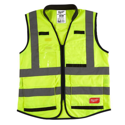 Milwaukee Class 2 with 15 Pockets Performance Safety Vest High Visibility Yellow S/M
