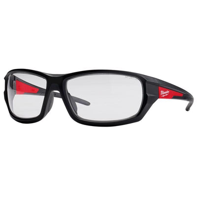 Milwaukee Anti-Fog Performance Safety Glasses Clear Lens Black/Red Frame