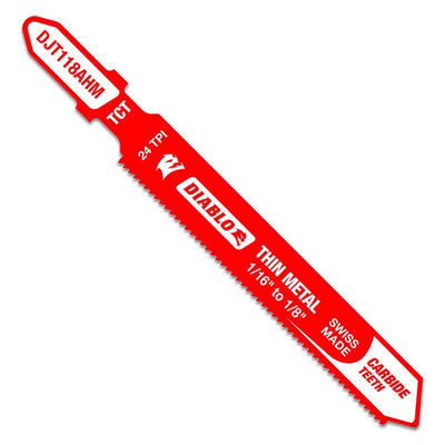 Diablo 3-1/4 in. Carbide T-Shank Thin Metal & Stainless Steel Jig Saw Blade 24 TPI