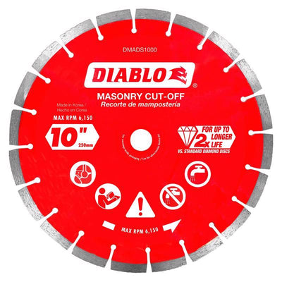 Diablo 10 in. D X 7/8 in. Diamond Segmented Masonry Cut-Off Disc