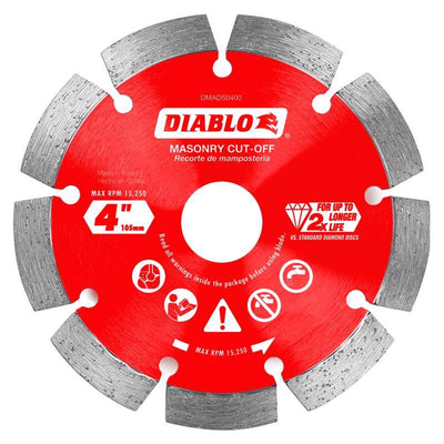 Diablo 4 in. D X 7/8 in. Diamond Masonry Cut-Off Disc