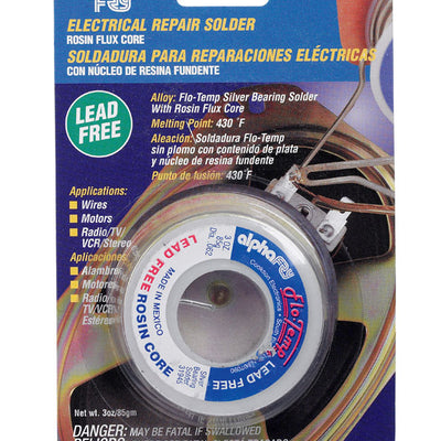 Alpha Fry 3 oz Lead-Free Rosin Core Solder Wire 0.062 in. D Tin/Copper/Silver