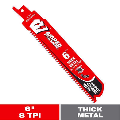 Diablo Steel Demon Amped 6 in. Carbide Tipped Thick Metal Reciprocating Saw Blade 6/9 TPI