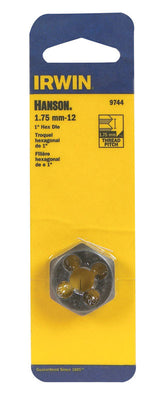Irwin Hanson High Carbon Steel Metric Hexagon Die 12 - 1.75 mm