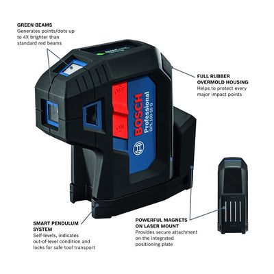 Bosch 5 beam Self Leveling 5 Dot Laser 125 ft. 5 pc