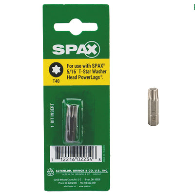 SPAX T-Star Washer T40 X 1 in. L Driver Bit Steel