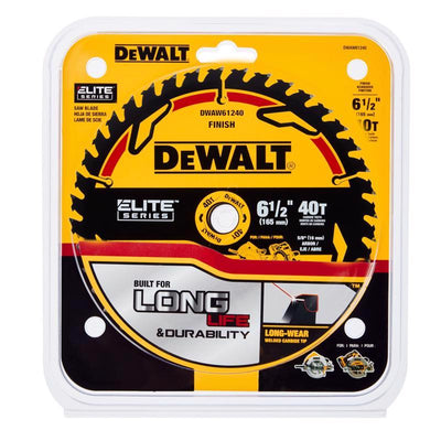 DeWalt Elite Series 6-1/2 in. D X 5/8 in. Carbide Circular Saw Blade 40 teeth
