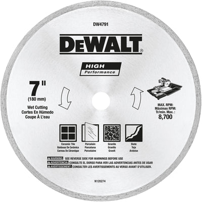 DeWalt High Performance 7 in. D X 5/8 in. Diamond Wet Tile Blade