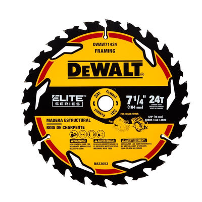 DeWalt Elite Series 7-1/4 in. D X 5/8 in. Carbide Circular Saw Blade 24 teeth