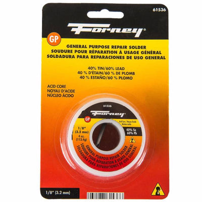 Forney 4 oz Acid Core Wire Solder 0.13 in. D Tin/Lead 40/60