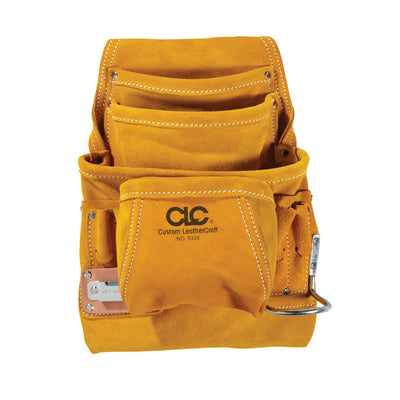 CLC 7.75 in. W X 16 in. H Leather Tool Pouch 10 pocket Tan