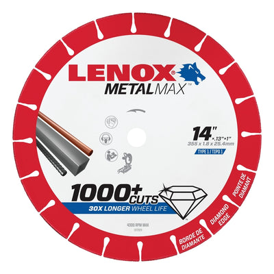 Lenox MetalMax 14 in. D X 1 in. Diamond/Metal Cut-Off Wheel