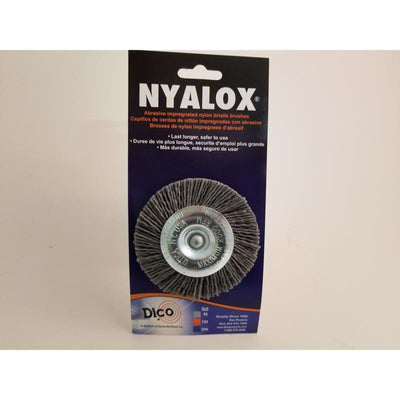 Dico Nyalox 3 in. Coarse Crimped Mandrel Mounted Wheel Brush Nylon 2500 rpm
