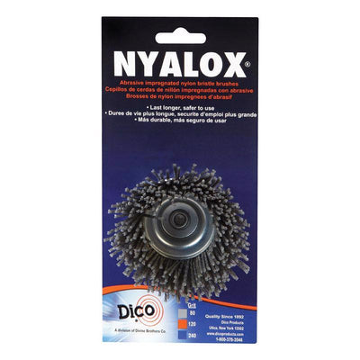 Dico Nyalox 2.5 in. D X 1/4 in. X 1/4 in. D Crimped Nylon Mandrel Mounted Cup Brush 4500 rpm