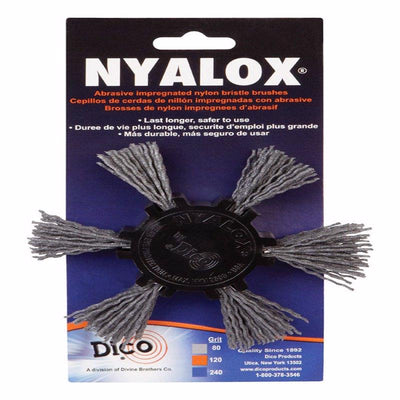 Dico Nyalox 4 in. D X 1/4 in. Aluminum Oxide Wheel Brush Mandrel Mounted Flap Brush 80 Grit