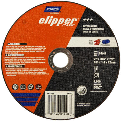 Norton Clipper 7 in. D X 7/8 in. X 0.045 in. thick Aluminum Oxide Classic Cut-Off Wheel