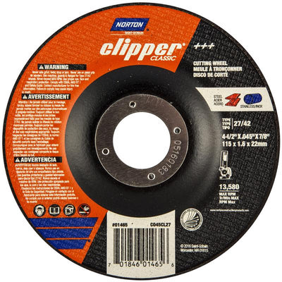 Norton Clipper 4-1/2 in. D X 7/8 in. Aluminum Oxide Classic Cut-Off Wheel