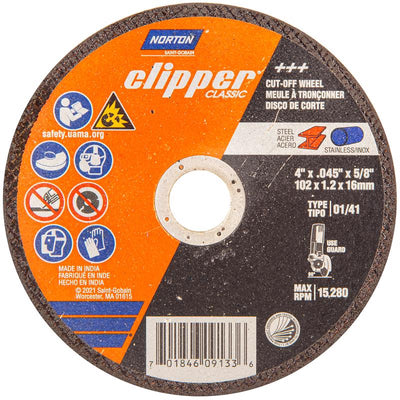 Norton Clipper 4 in. D X 5/8 in. X .045 in. thick Aluminum Oxide Classic Cut-Off Wheel