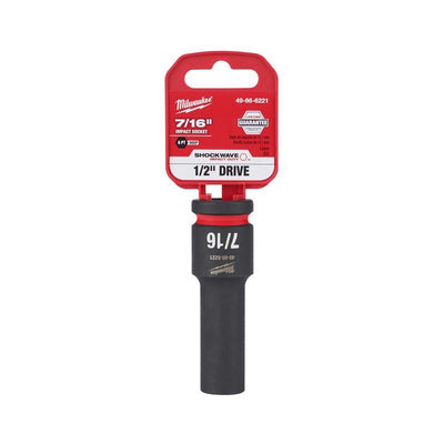 Milwaukee SHOCKWAVE 7/16 in. X 1/2 in. drive SAE 6 Point Deep Impact Socket