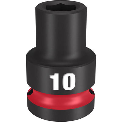 Milwaukee Shockwave 10 mm X 1/2 in. drive Metric/SAE 6 Point Standard Impact Socket
