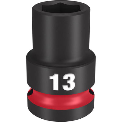 Milwaukee Shockwave 13 mm X 1/2 in. drive Metric/SAE 6 Point Standard Impact Socket