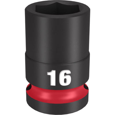 Milwaukee Shockwave 16 mm X 1/2 in. drive Metric/SAE 6 Point Standard Impact Socket