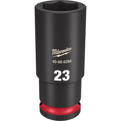 Milwaukee Shockwave 23 mm X 1/2 in. drive Metric/SAE 6 Point Deep Impact Socket