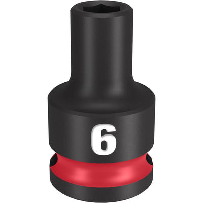 Milwaukee Shockwave 6 mm X 3/8 in. drive Metric/SAE 6 Point Standard Impact Socket