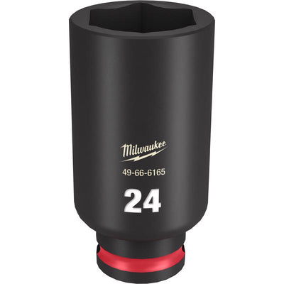 Milwaukee Shockwave 24 mm X 3/8 in. drive Metric 6 Point Deep Impact Socket