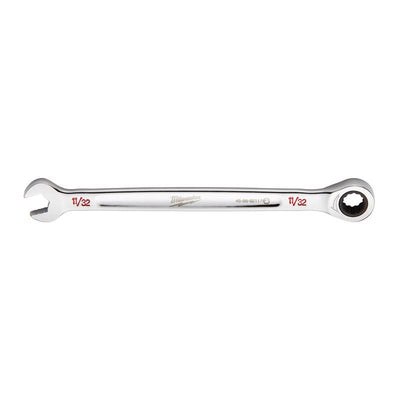 Milwaukee 11/32 in. X 11/32 in. 12 Point SAE I-Beam Ratcheting Combination Wrench 0.8 in. L