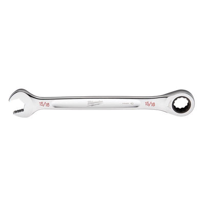 Milwaukee 15/16 in. X 15/16 in. 12 Point SAE Ratcheting Combination Wrench 12.6 in. L