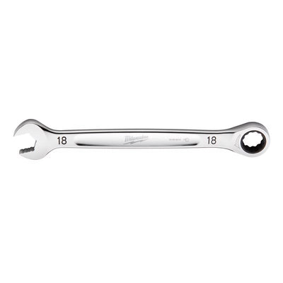Milwaukee 18 mm X 18 mm 12 Point Metric Ratcheting Combination Wrench 9.55 in. L