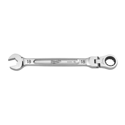 Milwaukee 18 mm X 18 mm 12 Point Metric Flex Head Combination Wrench 9.55 in. L