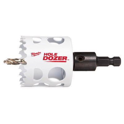 Milwaukee Hole Dozer 2 in. Bi-Metal 2.7 in. L X 1/4 in. D Hole Saw with Arbor and Pilot Bit