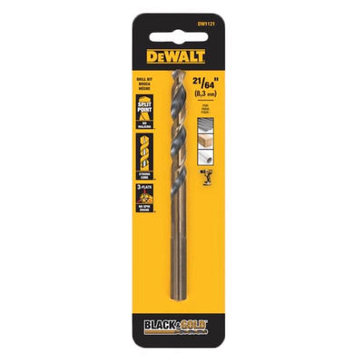 DeWalt Black & Gold 21/64 in. X 4-11/16 in. L High Speed Steel Drill Bit 3-Flat Shank