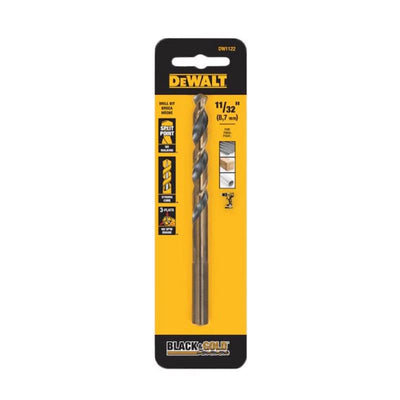 DeWalt Black & Gold 11/32 in. X 4-7/8 in. L High Speed Steel Drill Bit 3-Flat Shank